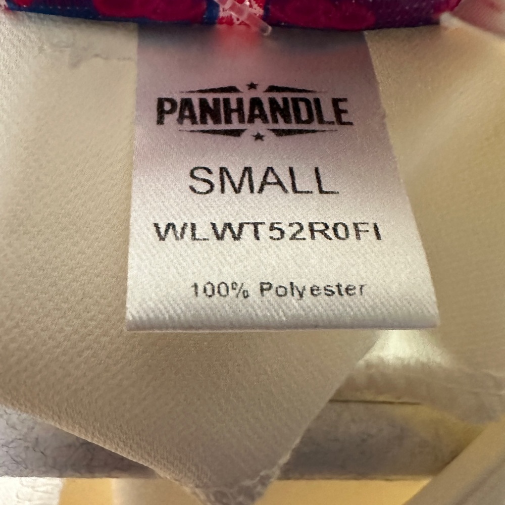 Panhandle Women's Rock & Roll Solid Ecru Peplum Blouse Size Small NEW - Picture 2 of 8